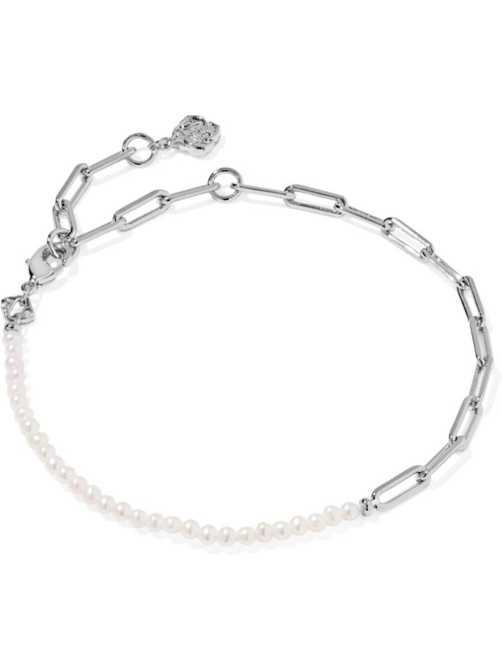 Elegant Half Chain Bracelet with Freshwater Cultured Pearls - Fashion Jewelry